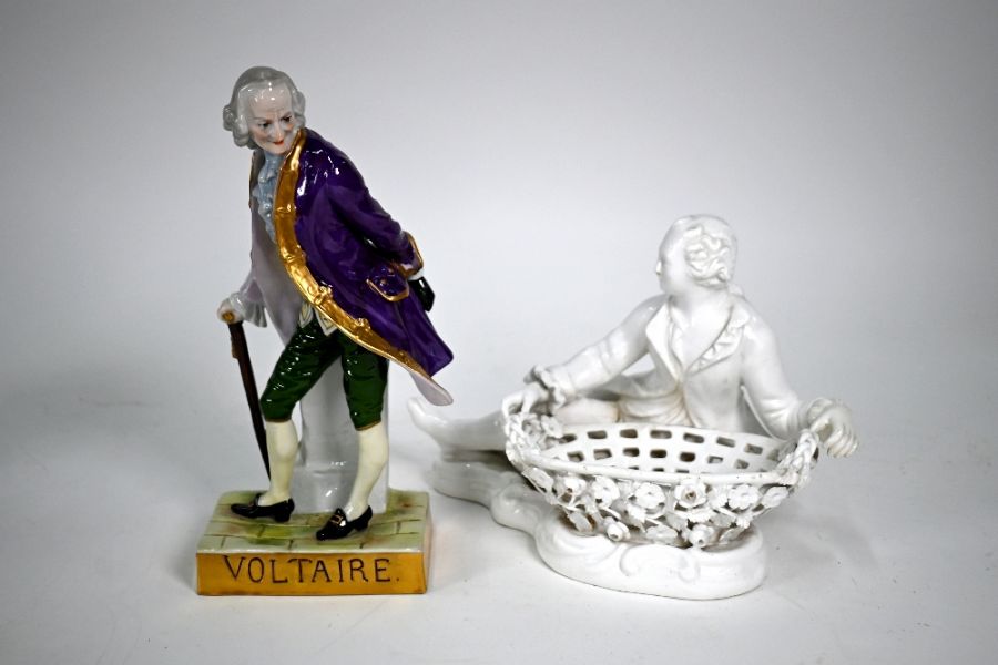 A Scheibe (Thuringia) porcelain figure of Voltaire