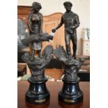 A pair of early 20th century French spelter 'l'Agriculture' figures