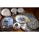 Various blue and white ceramics