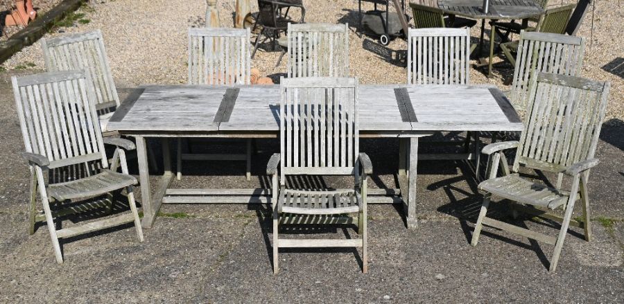 A Neptune teak garden dining set