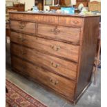 A 19th century mahogany shell inlaid chest of two short over three long drawers