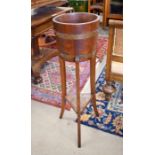 R A Lister & Co coopered oak and brass bound jardiniere