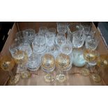 A good quality set of six cut and gilded wine glasses