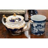 A 19th century china teapot and Chinese mug