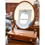Victorian mahogany framed oval toilet mirror