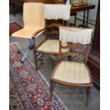 Edwardian elbow chair, side chair and modern desk chair