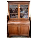 A Regency mahogany cylinder bureau bookcase