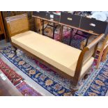 A hardwood and bergere double caned window seat