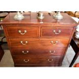 Edwardian red walnut inlaid chest of drawers