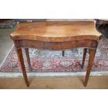 A 19th century mahoganyt serpentine front card table