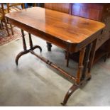 A Victorian rosewood console table with single frieze drawer