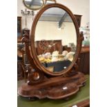 A large Victorian mahogany framed dressing table mirror