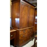 A 19th century mahogany linen press