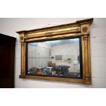 A 19th century giltwood and gesso framed wall mirror