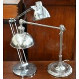 Two chrome finish anglepoise lamps