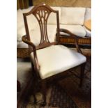 A set of six 19th century mahogany Hepplewhite style dining chairs