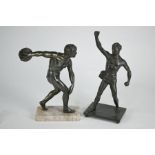 A bronze figure of a discus-thrower