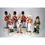 Seven various china military figures