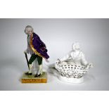 A Scheibe (Thuringia) porcelain figure of Voltaire