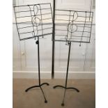 Two painted metal music stands
