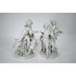 A large Naples white-glazed porcelain figure group