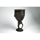 A 19th century Benin-style bronze goblet