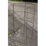 A pair of semi-circular weathered steel garden frames/screens 126 cm x 60 cm