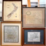 Six various map engravings/prints