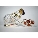 Two Royal Crown Derby paperweights, Ram and Pig