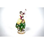 A 20th century German porcelain figure of dancing lady and a porcelain box