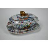 A Regency Spode stone china sauce tureen, cover and stand