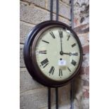 A George III mahogany single fusee wall clock