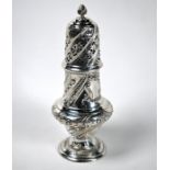 Victorian silver baluster caster