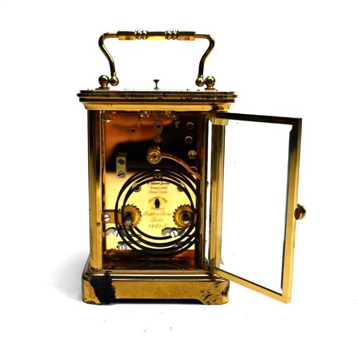 Matthew Norman Clocks, a Garrard of London retailed carriage clock - Image 4 of 6