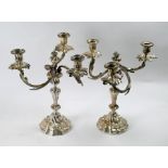 Pair of electroplated candelabra