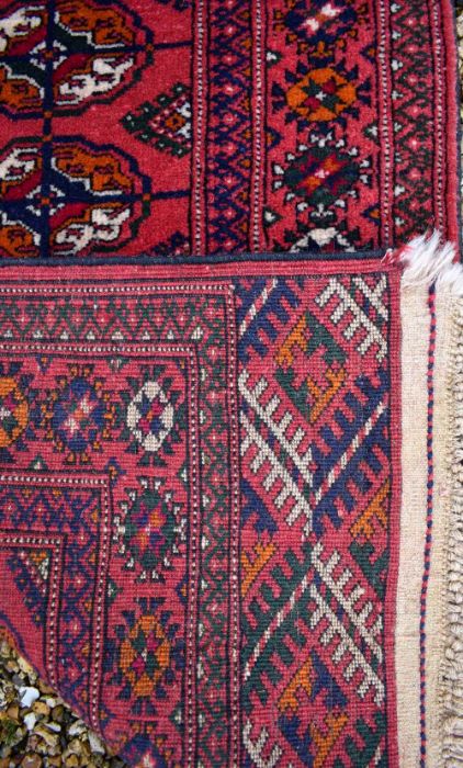 An Afghan Turkman runner and a small rug - Image 5 of 6