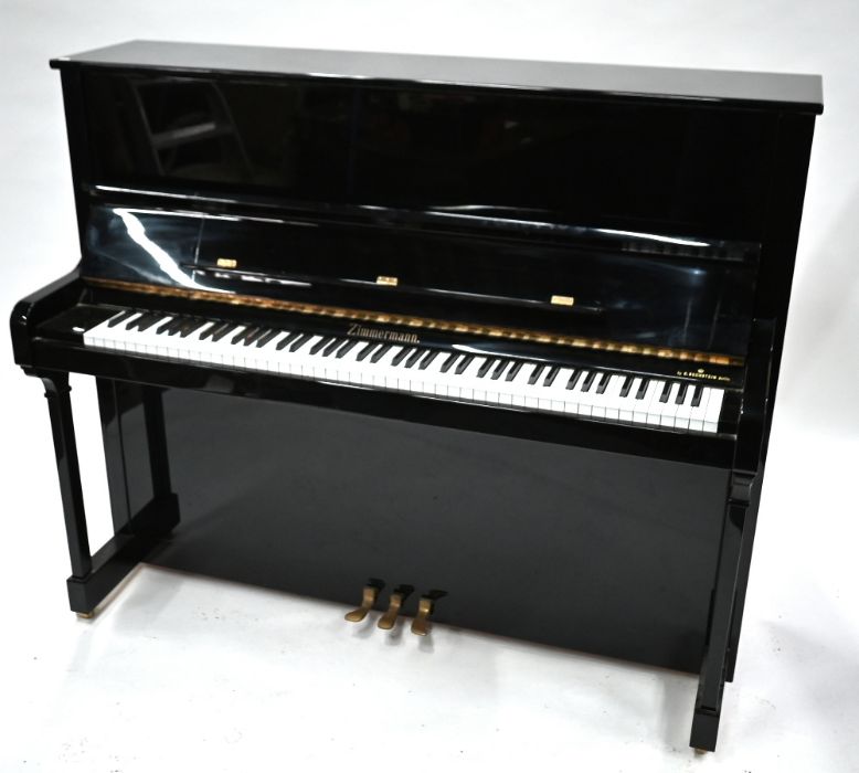 C Bechstein, Berlin, a Zimmermann gloss black upright piano