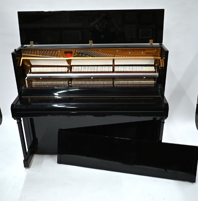 C Bechstein, Berlin, a Zimmermann gloss black upright piano - Image 4 of 11