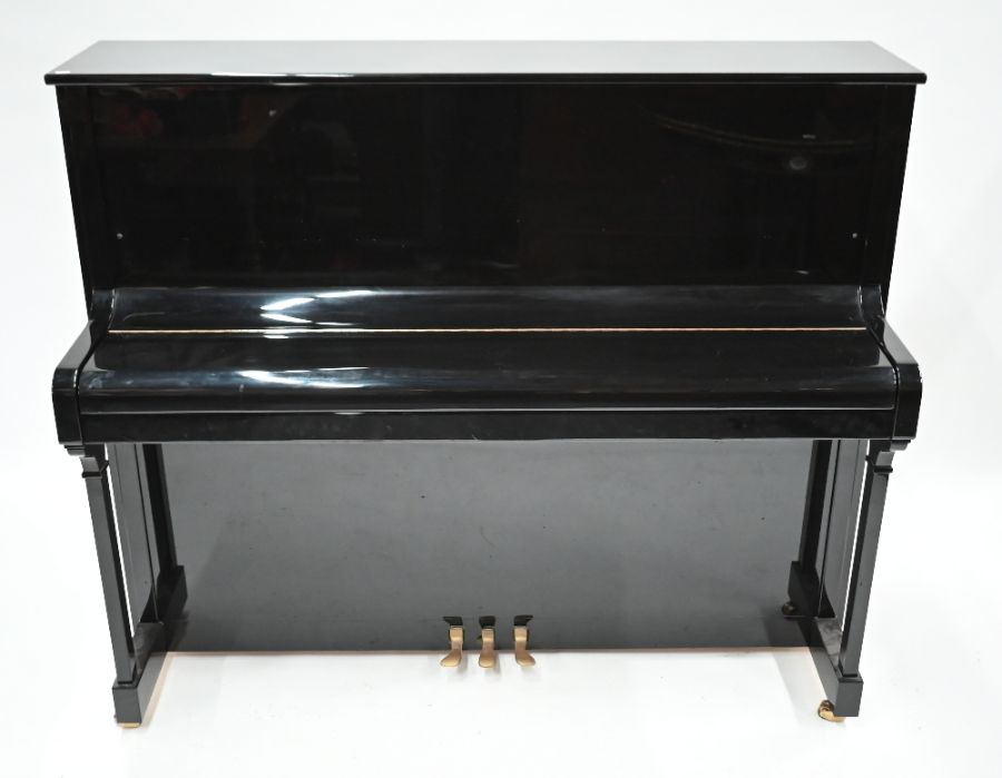C Bechstein, Berlin, a Zimmermann gloss black upright piano - Image 3 of 11