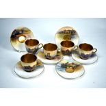 A set of Royal Worcester china cabinet coffee cups and saucers