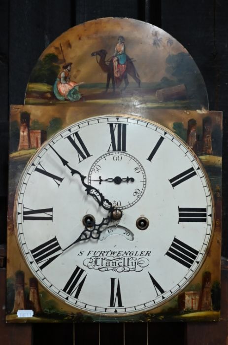 S. Furtwengler, Llannelli, a Victorian oak longcase clock, the 8-day movement - Image 2 of 3