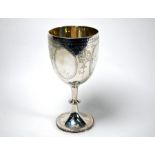 Victorian silver trophy goblet