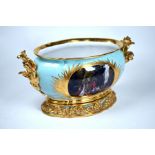 A large 19th century KPM (Berlin) oval jardiniere/centrepiece