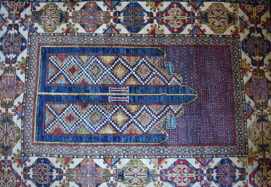 A contemporary Turkish prayer rug signed 'Sahaar' - Image 2 of 3