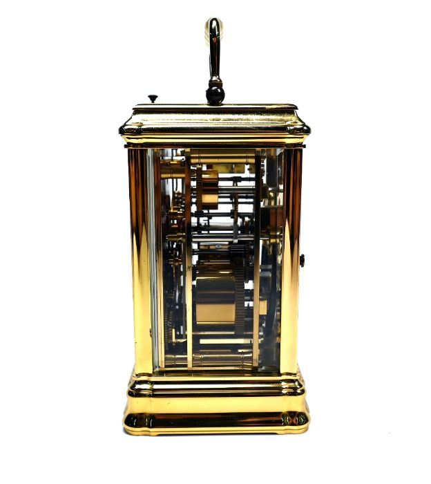 L'Epee, a contemporary French lacquered brass calendar carriage clock - Image 4 of 7