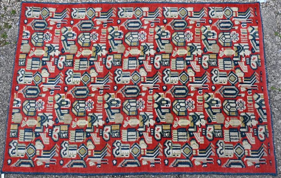 An old English caucasian design carpet