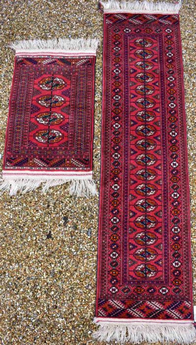 An Afghan Turkman runner and a small rug