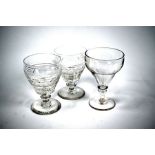 A heavy quality pair of Regency cut glass rummers