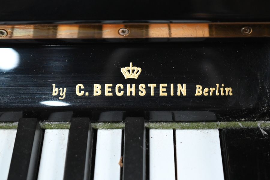 C Bechstein, Berlin, a Zimmermann gloss black upright piano - Image 9 of 11