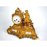 Henry Marc, Paris, a late 19th century gilt spelter cased clock
